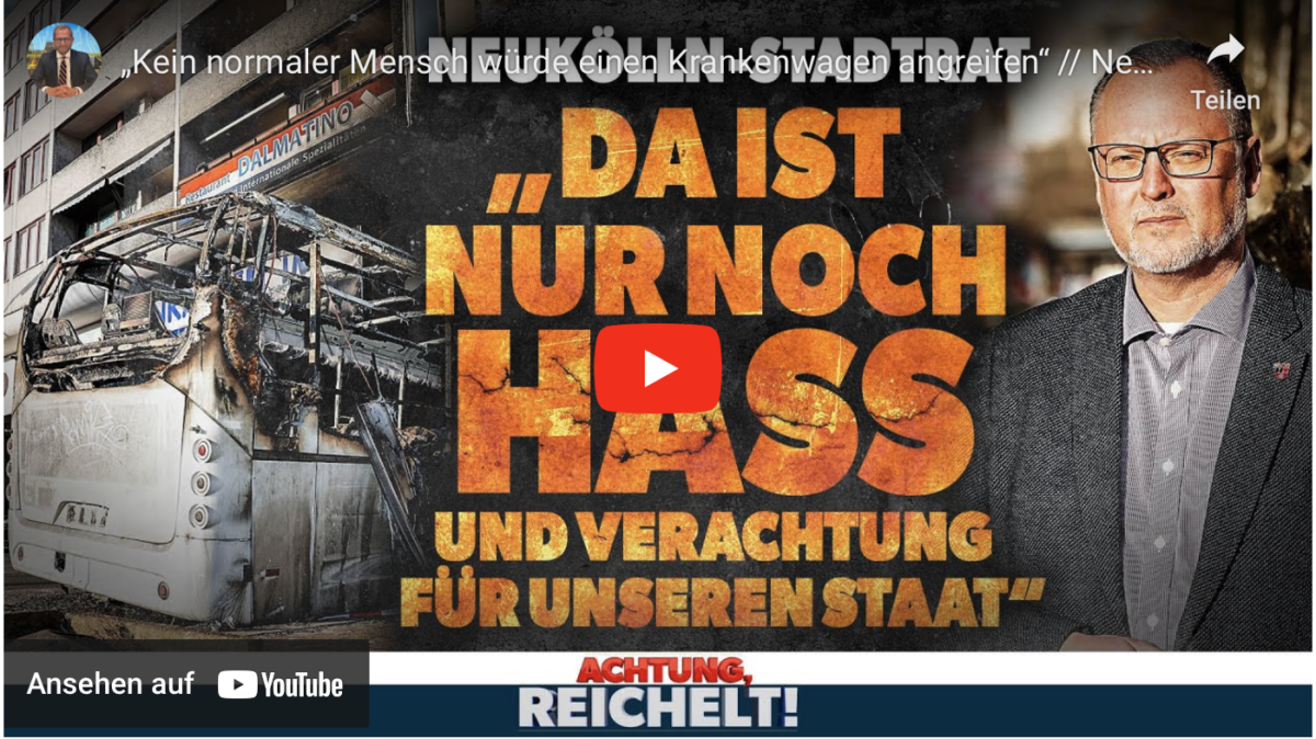 Silvester22: „Kein normaler Mensch würde einen Krankenwagen angreifen“ // Neukölln-Stadtrat Falko Liecke!
