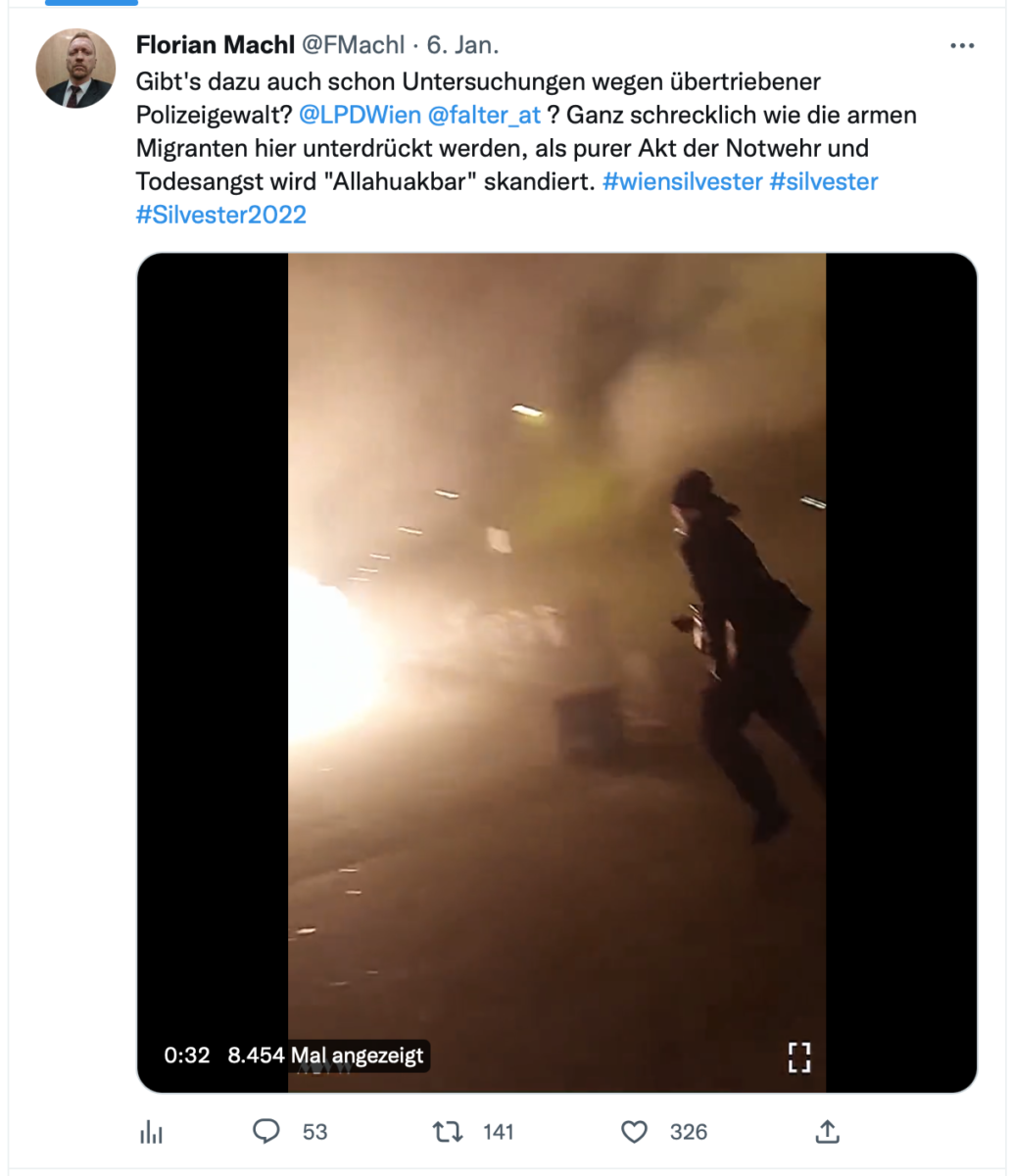 Video Silvester22 Wien: Arme Migranten rufen #AllahuAkbar!