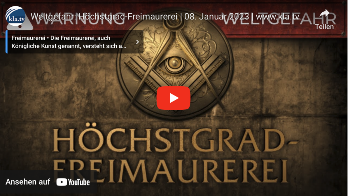 Weltgefahr: Höchstgrad-Freimaurerei!