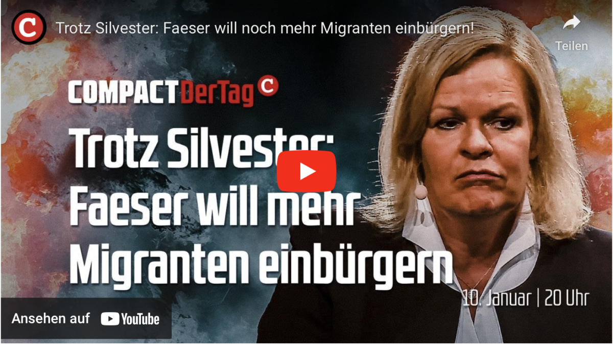 Trotz Silvester: Faeser will noch mehr Migranten einbürgern!
