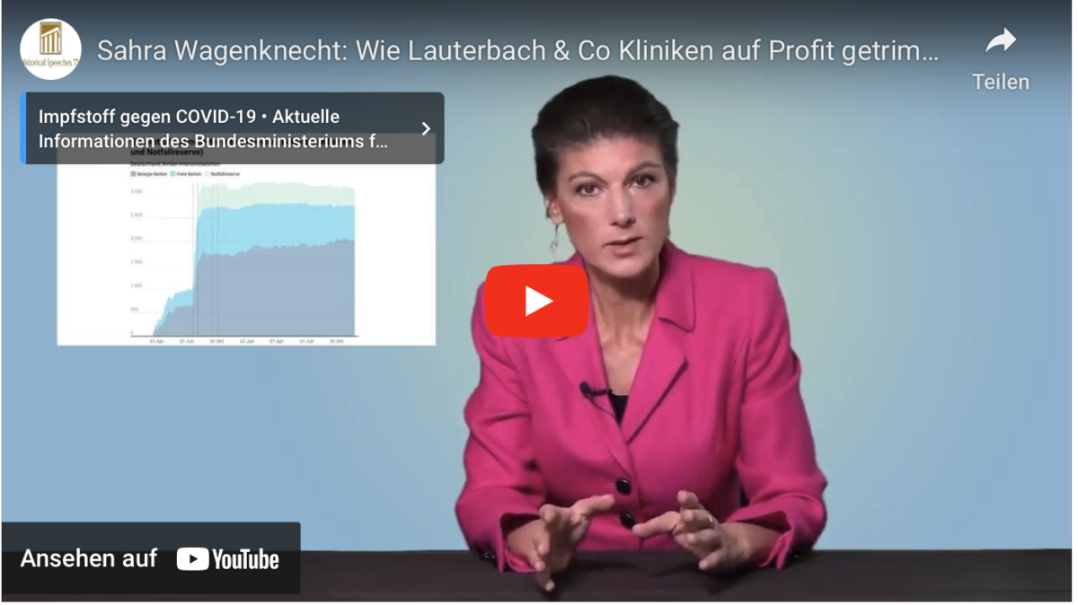 Sahra Wagenknecht: Wie Lauterbach & Co Kliniken auf Profit getrimmt und daran verdient haben!