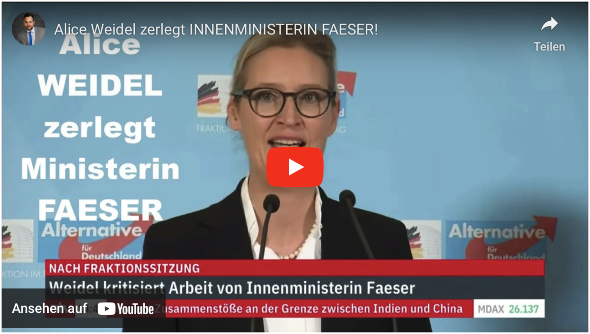 Alice Weidel zerlegt INNENMINISTERIN FAESER!