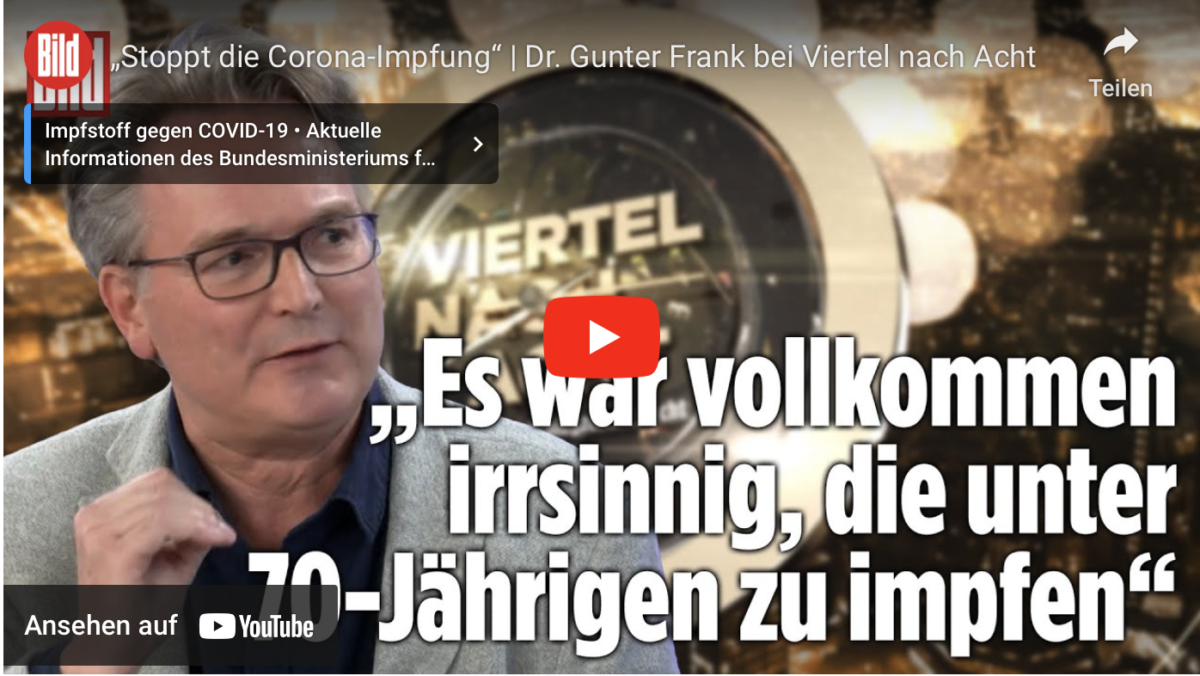 „Stoppt die Corona-Impfung“! Es war irrsinnig die unter 70-Jährigen zu impfen!