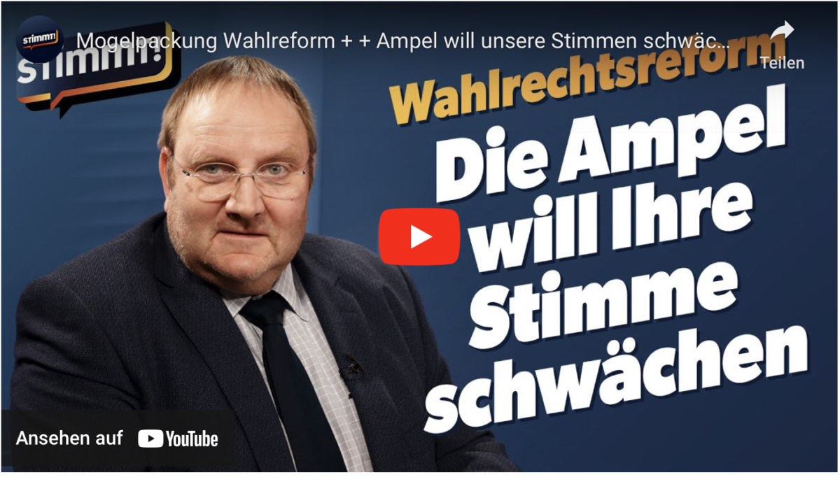 Mogelpackung Wahlreform + + Ampel will unsere Stimmen schwächen!