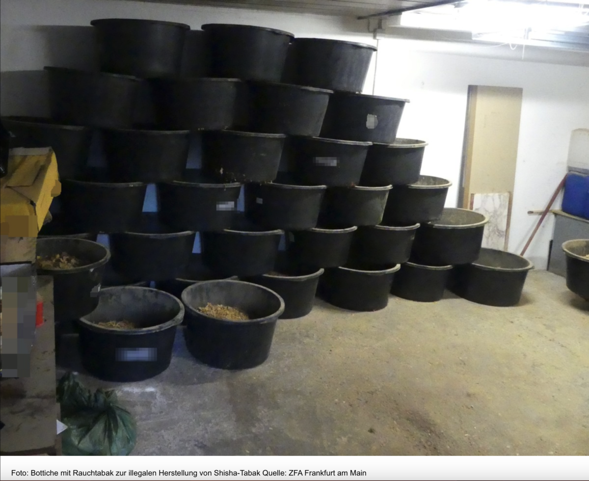 Steuerschaden von 213000 Euro durch Produktion illegalen SHISHA-TABAK!