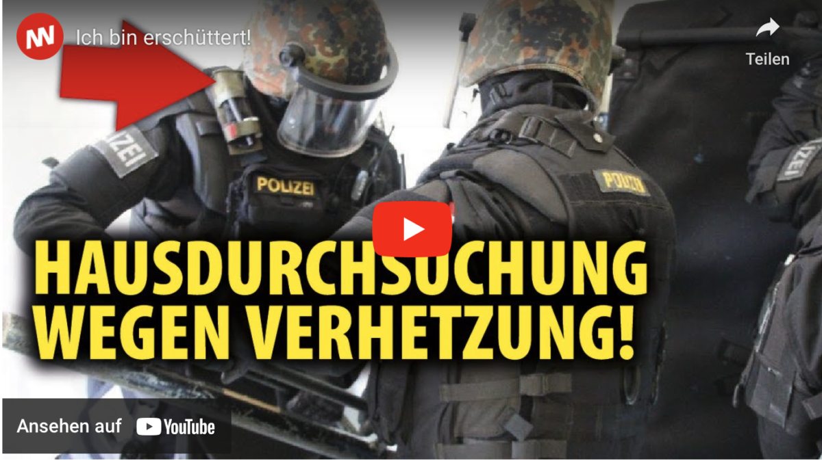 Ich bin erschüttert! Hausdurchsuchung wegen Verhetzung!