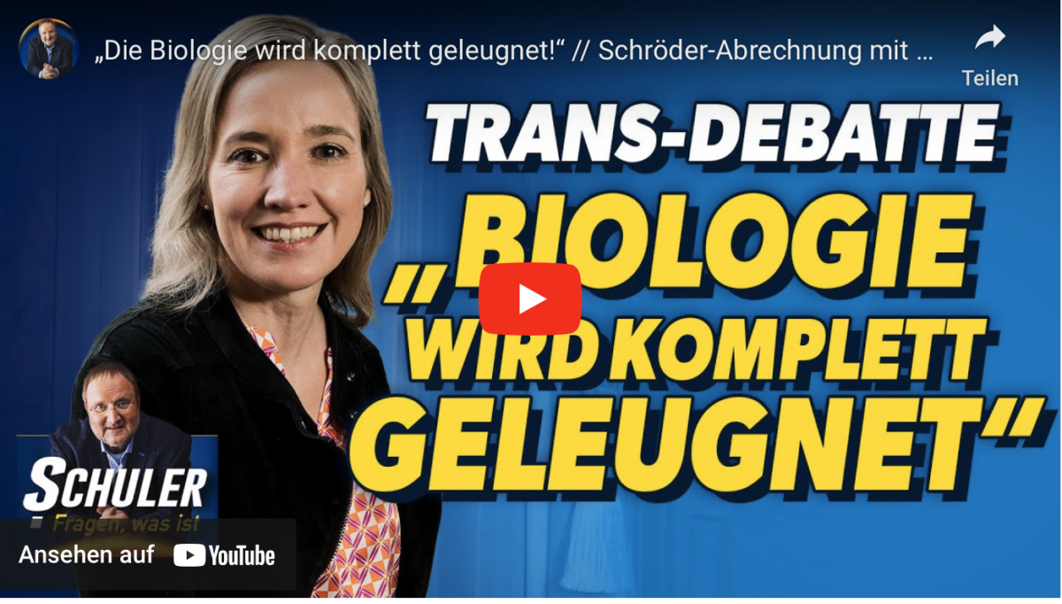 „Die Biologie wird komplett geleugnet!“ // Schröder-Abrechnung mit der Woke-Bewegung