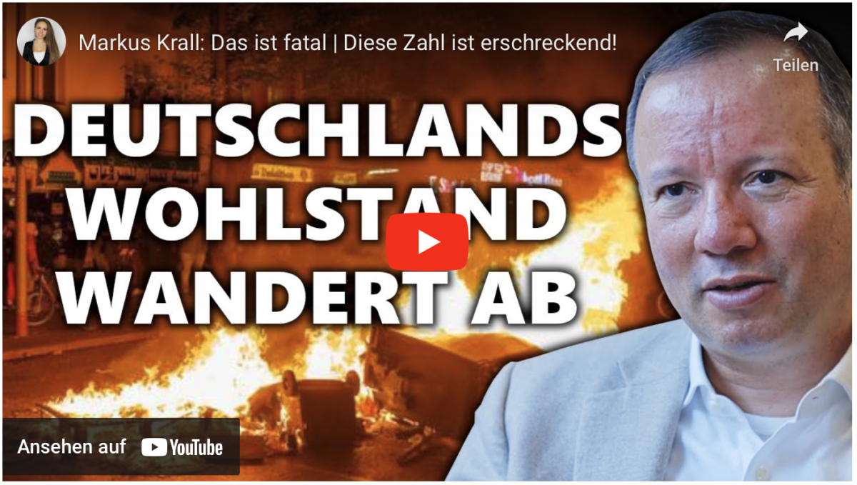 Markus Krall: Das ist fatal | Diese Zahl ist erschreckend! Wohlstand wandert ab!