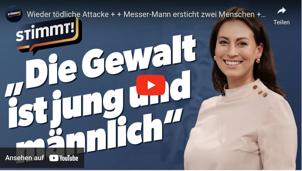Die Gewalt ist jung und männlich! + + Messer-Mann ersticht zwei Menschen + + Stimmt!