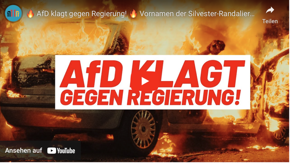 AfD klagt gegen Regierung! Vornamen der Silvester-Randalierer offenlegen!