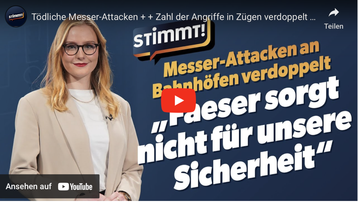 Tödliche Messer-Attacken + + Zahl der Angriffe in Zügen verdoppelt + +