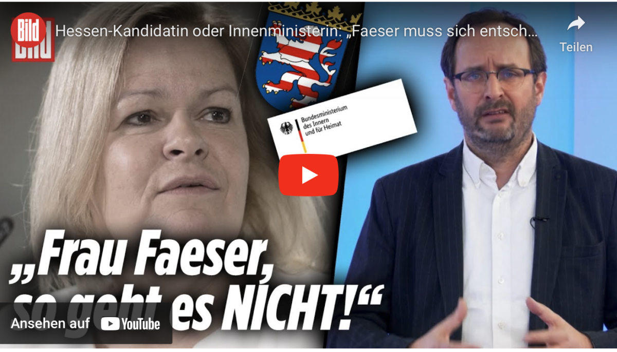 Hessen-Kandidatin oder Innenministerin: „Faeser muss sich entscheiden!“