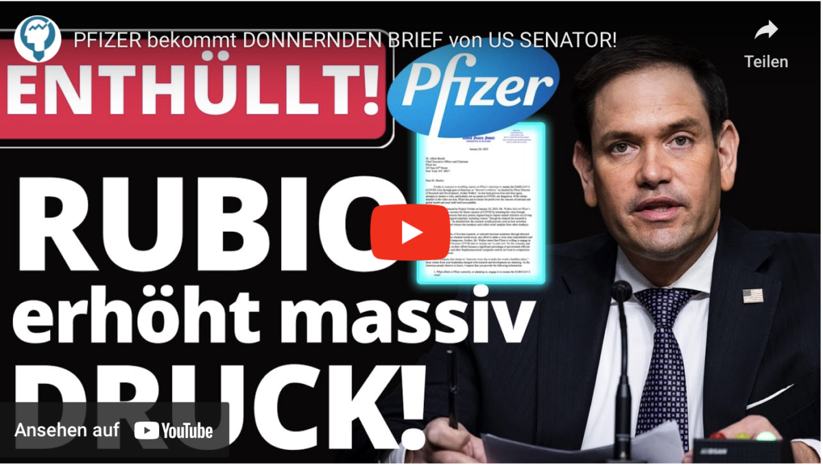PFIZER bekommt DONNERNDEN BRIEF von US SENATOR!