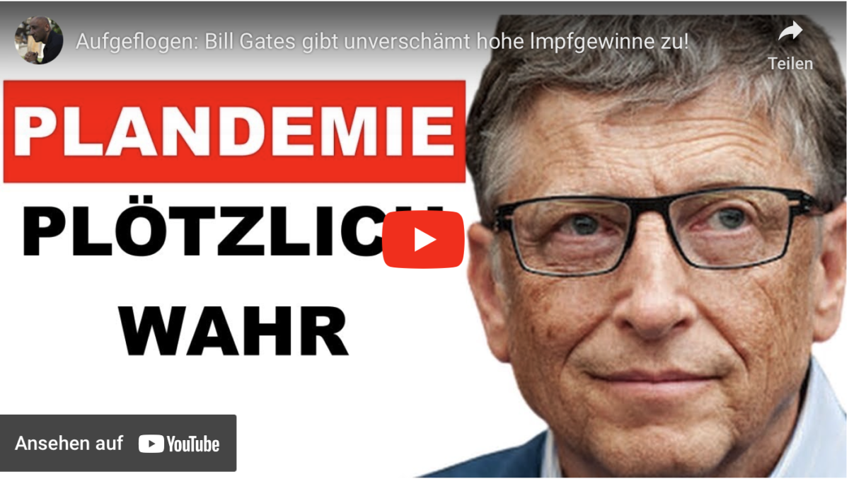 Aufgeflogen: Bill Gates gibt unverschämt hohe lmpfgewinne zu!
