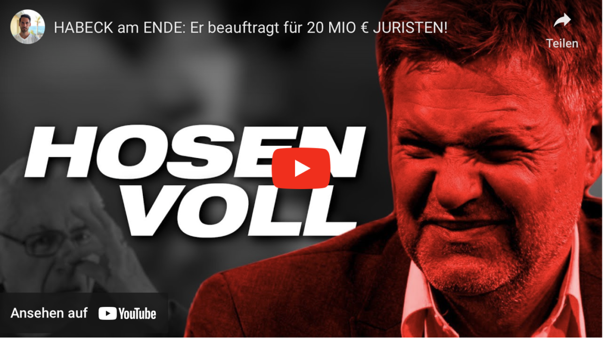 HABECK am ENDE: Er beauftragt für 20 MIO € JURISTEN!