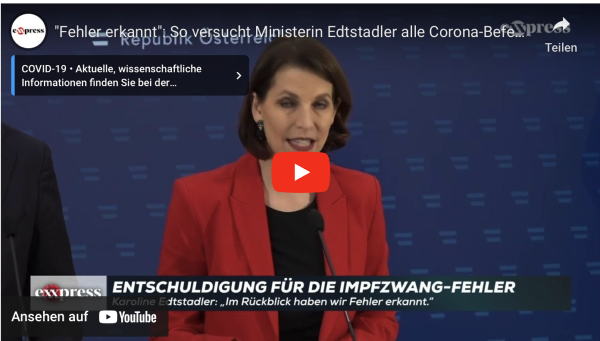 „Fehler erkannt“: So versucht Ministerin Edtstadler alle Corona-Befehle zu entschuldigen