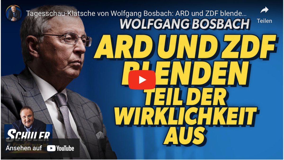 Tagesschau-Klatsche von Wolfgang Bosbach: ARD und ZDF blenden einen Teil der Wirklichkeit aus!