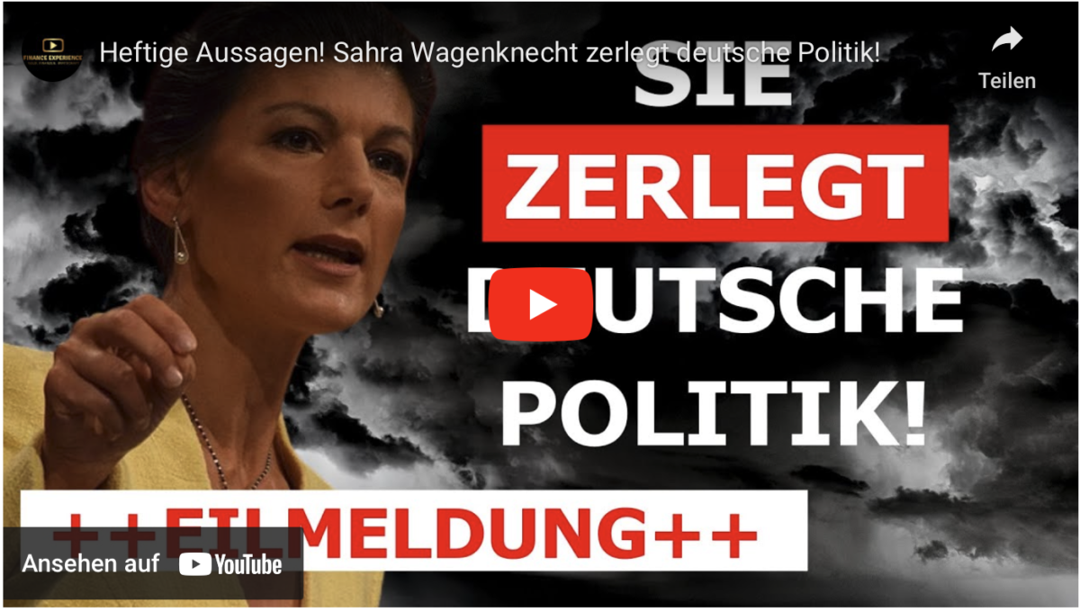 Heftige Aussagen! Sahra Wagenknecht zerlegt deutsche Politik!