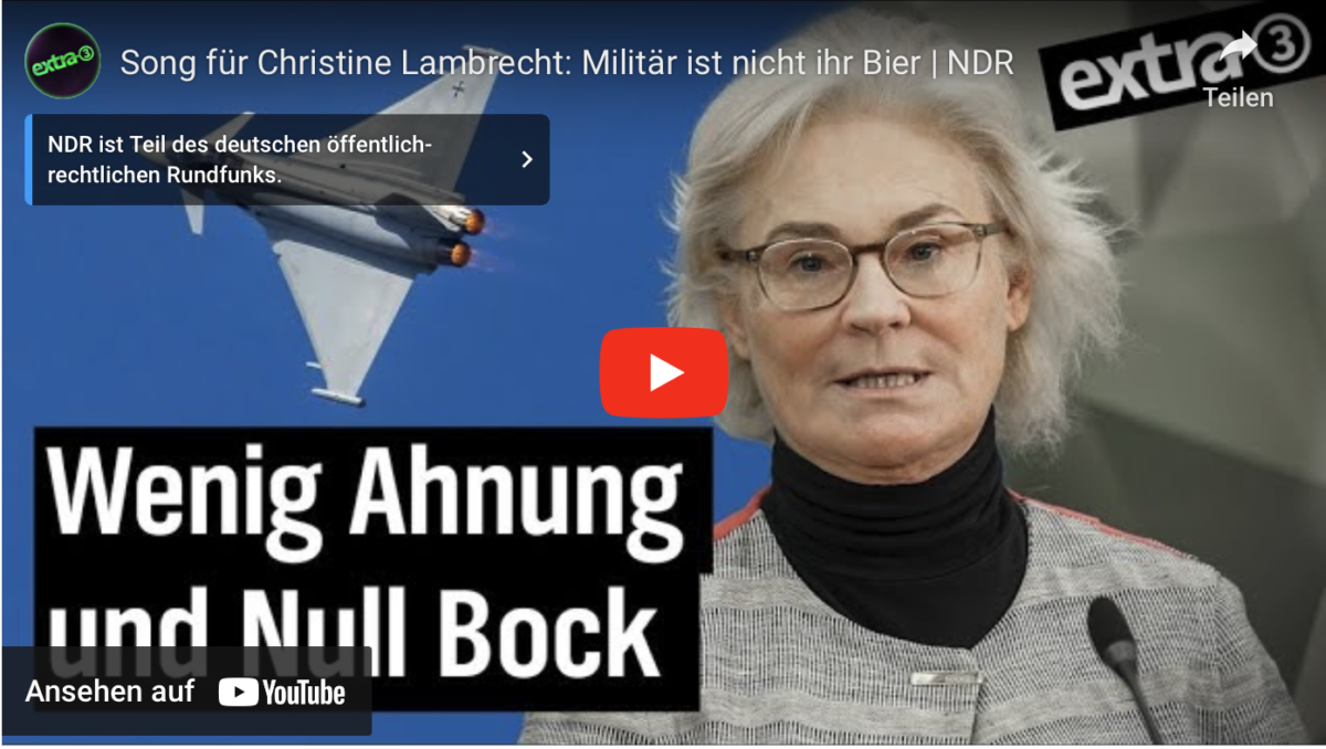 Song für Christine Lambrecht: Militär ist nicht ihr Bier |