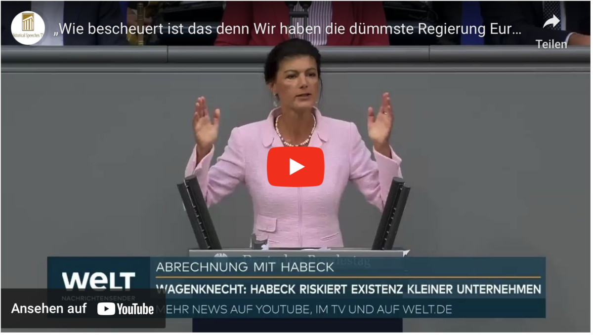 „Wie bescheuert ist das denn Wir haben die dümmste Regierung Europas!“ WAGENKNECHT teilt aus!