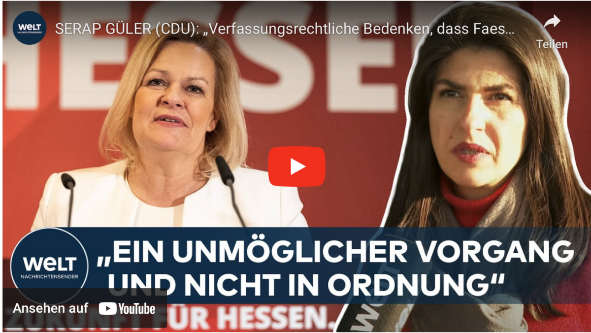 SERAP GÜLER (CDU): „Verfassungsrechtliche Bedenken, dass Faeser ihr Twitter-Profil einfach umwidmet“