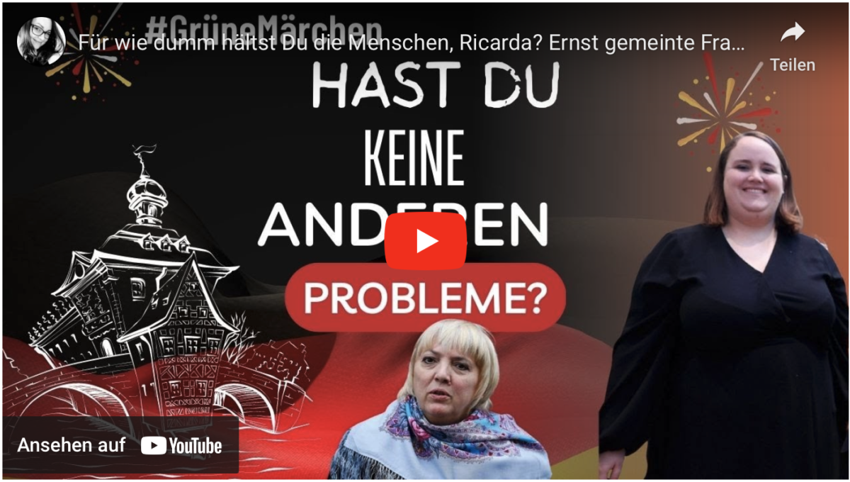 Für wie dumm hältst Du die Menschen, Ricarda? Ernst gemeinte Frage …!