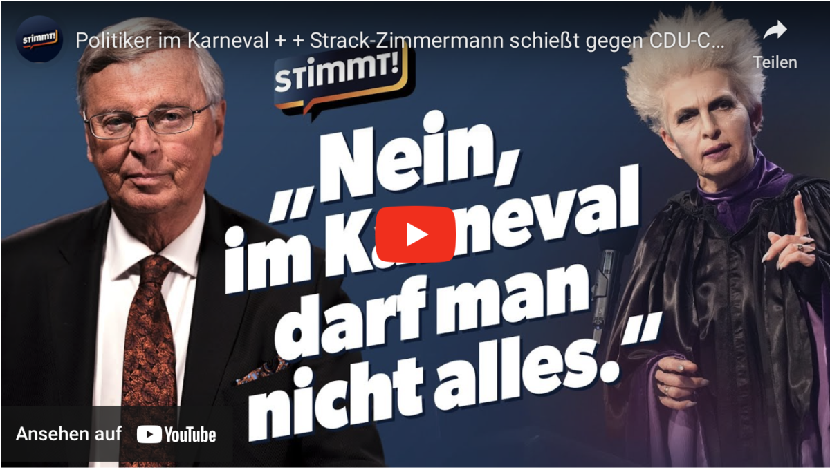 Politiker im Karneval + + Strack-Zimmermann schießt gegen CDU-Chef + + Stimmt!
