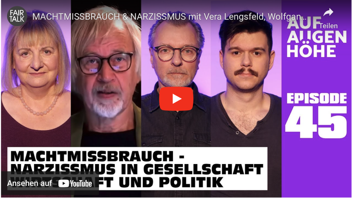 MACHTMISSBRAUCH & NARZISSMUS mit Vera Lengsfeld, Wolfgang Wodarg, Rüdiger Lenz und Aaron B. Czycholl