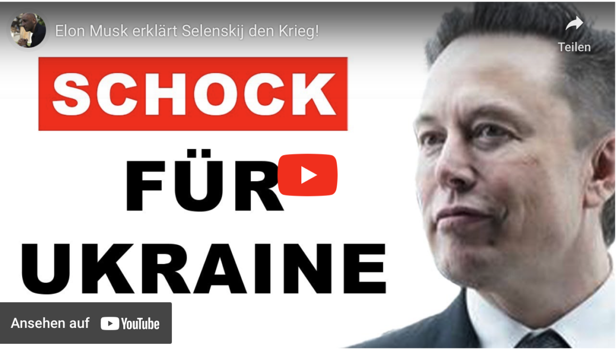Elon Musk erklärt Selenskij den Krieg!
