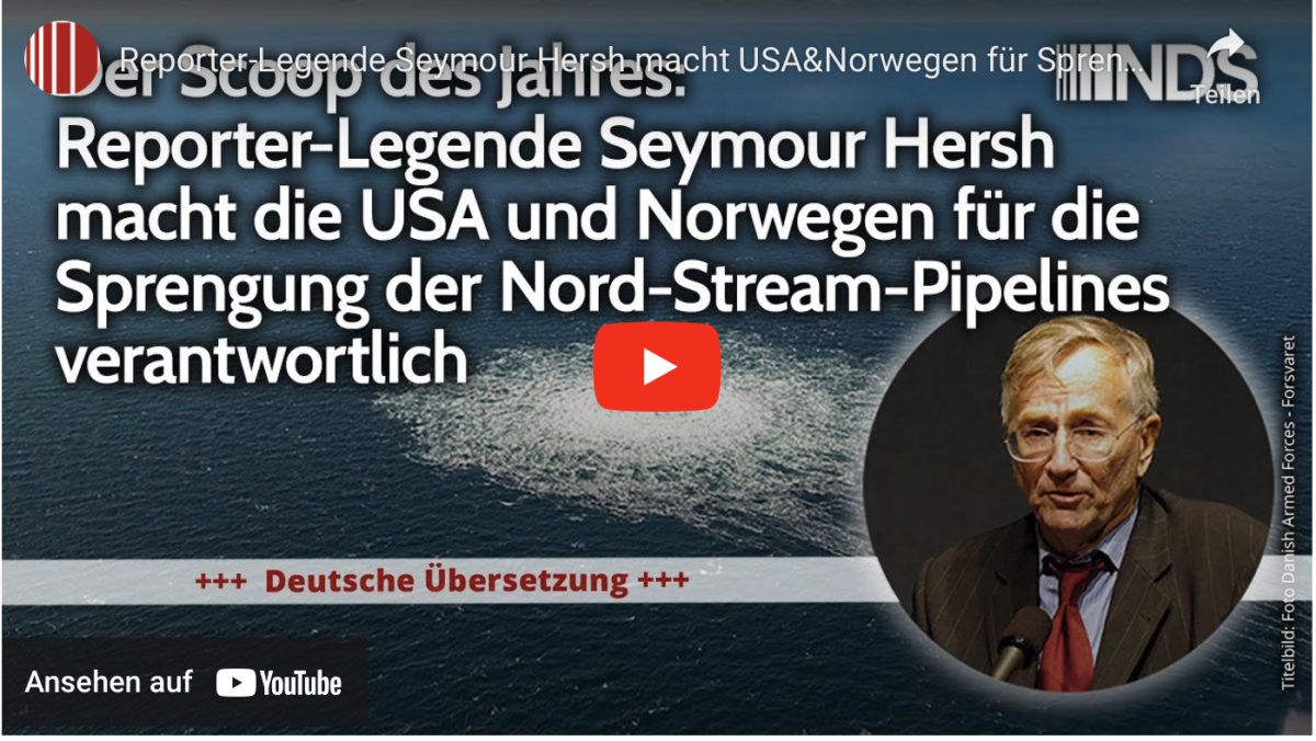 Reporter-Legende Seymour Hersh macht USA&Norwegen für Sprengung Nord-Stream-Pipelines verantwortlich