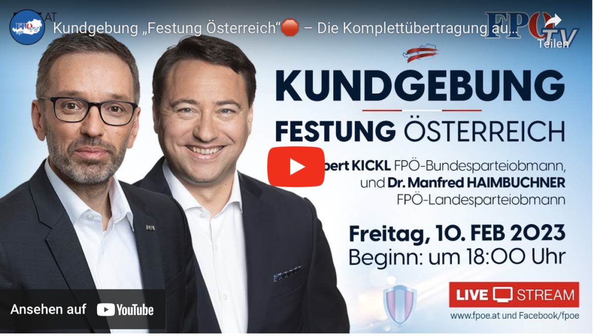 Kundgebung „Festung Österreich“ – Die Komplettübertragung aus Vöcklabruck