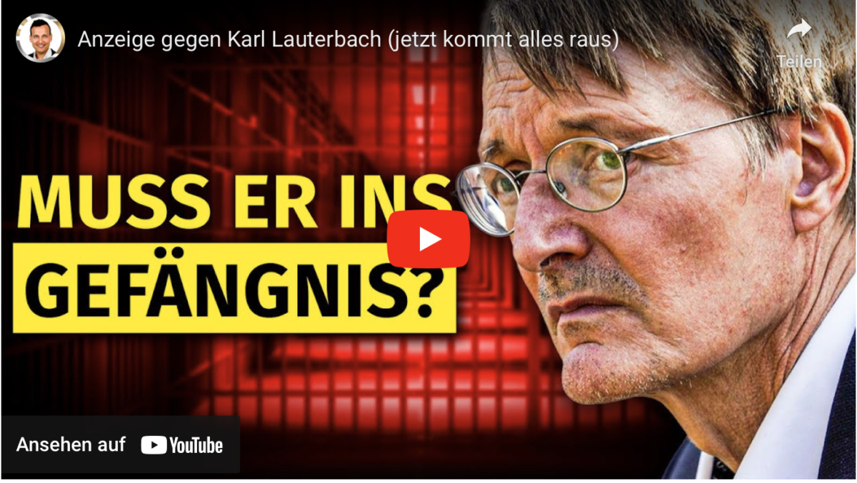 Anzeige gegen Karl Lauterbach (jetzt kommt alles raus)!