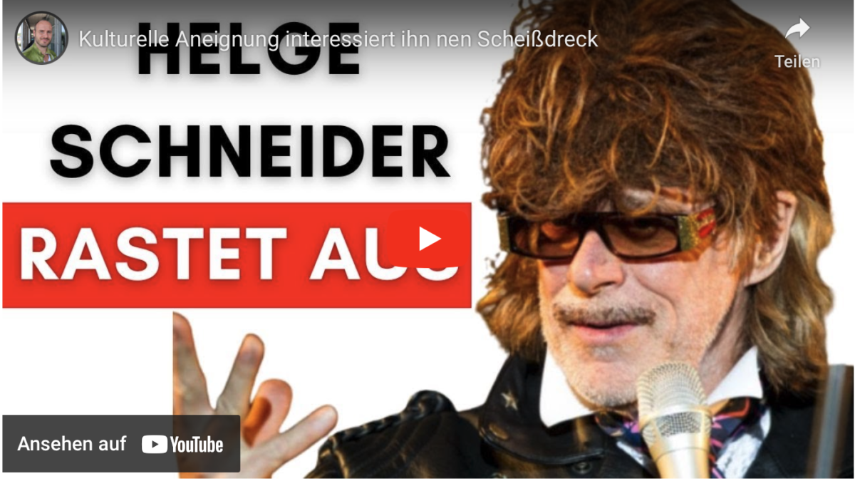 Kulturelle Aneignung interessiert ihn nen Scheißdreck