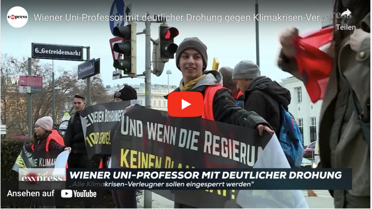 Wiener Uni-Professor mit deutlicher Drohung gegen Klimakrisen-Verleugner!