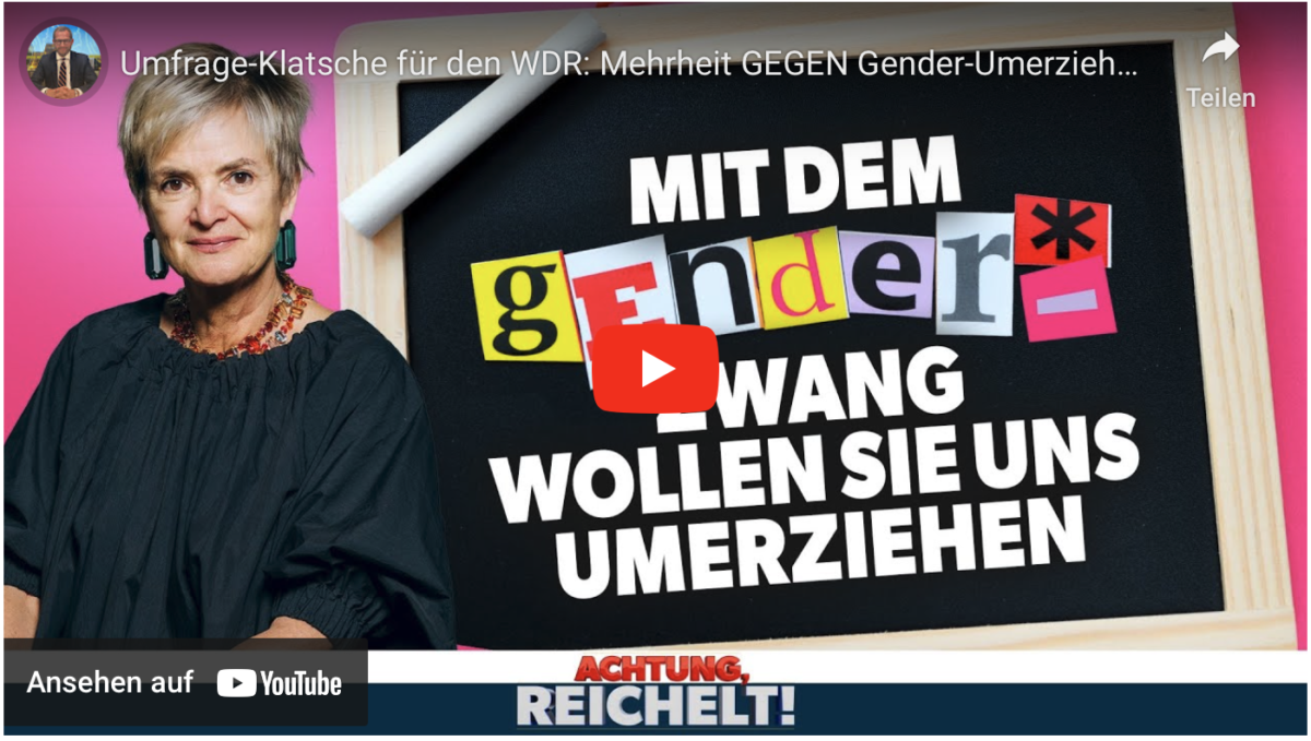 Umfrage-Klatsche für den WDR: Mehrheit GEGEN Gender-Umerziehung!