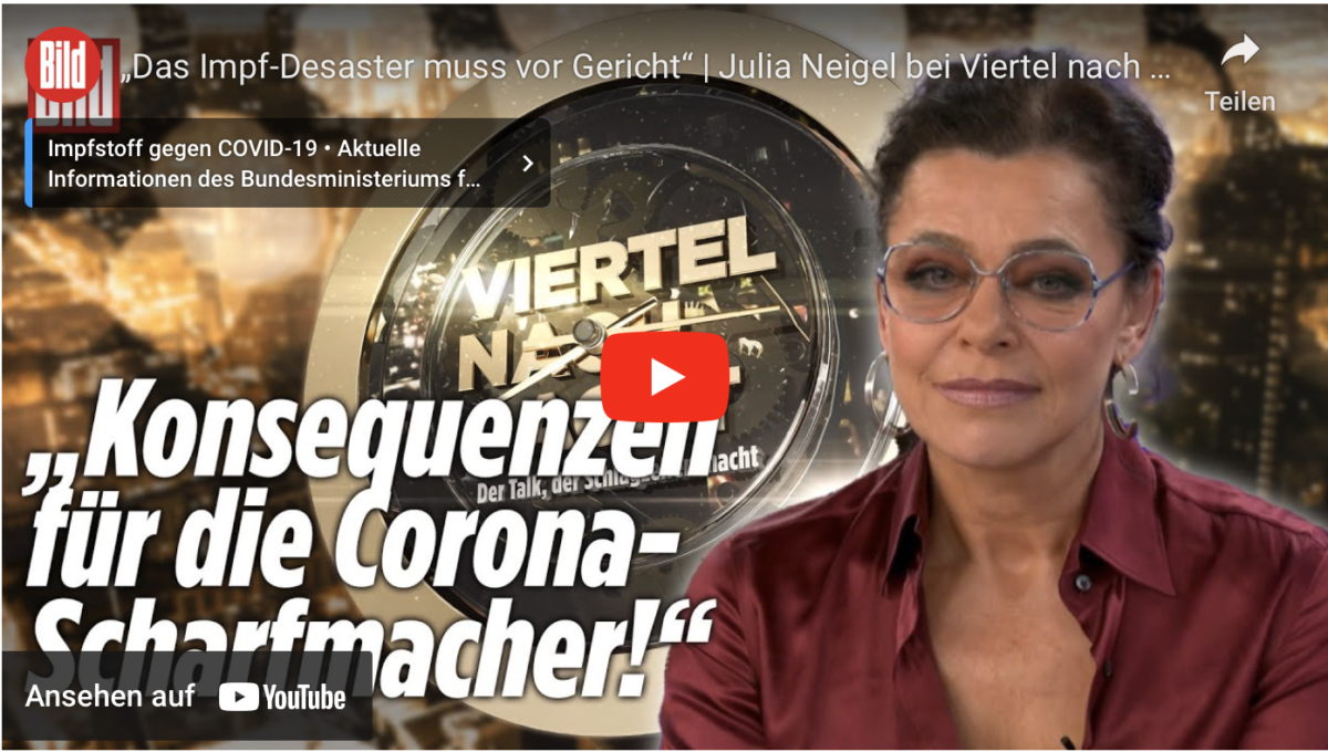 „Das Impf-Desaster muss vor Gericht“ | Julia Neigel