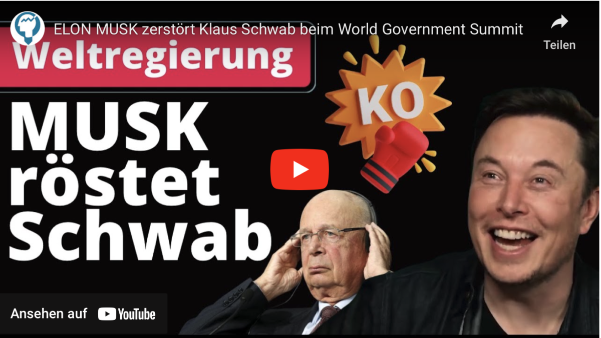 ELON MUSK zerstört Klaus Schwab beim World Government Summit!
