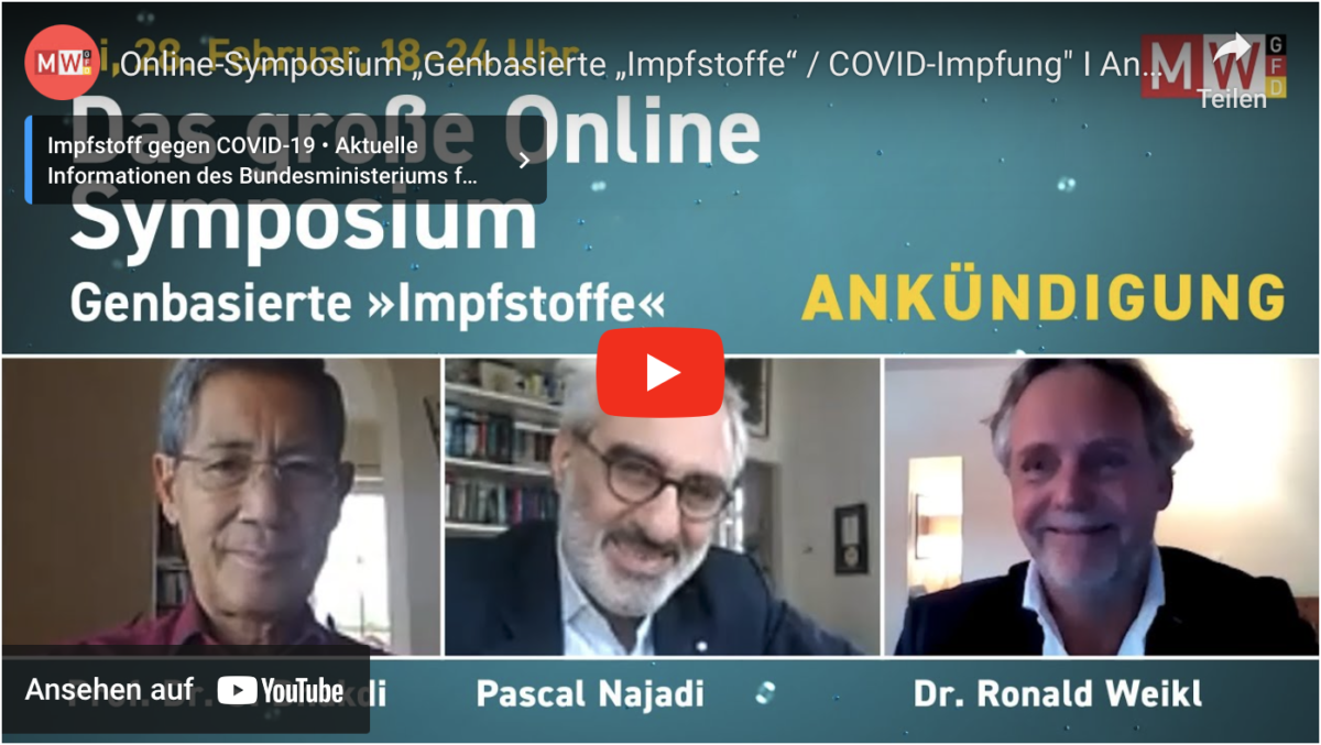 Online-Symposium „Genbasierte „Impfstoffe“ / COVID-Impfung“ I Ankündigung Di, 28.02.2023