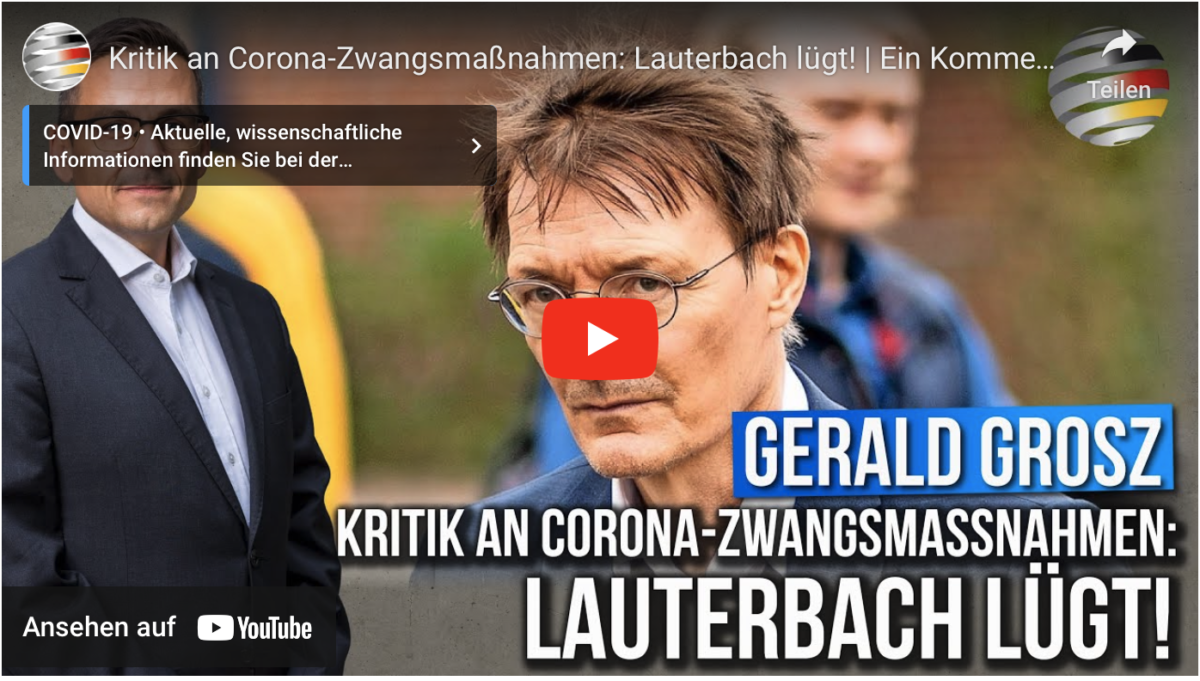 Kritik an Corona-Zwangsmaßnahmen: Corona-Hetzer Lauterbach lügt!
