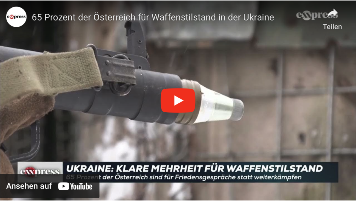65 Prozent der Österreich für Waffenstilstand in der Ukraine!