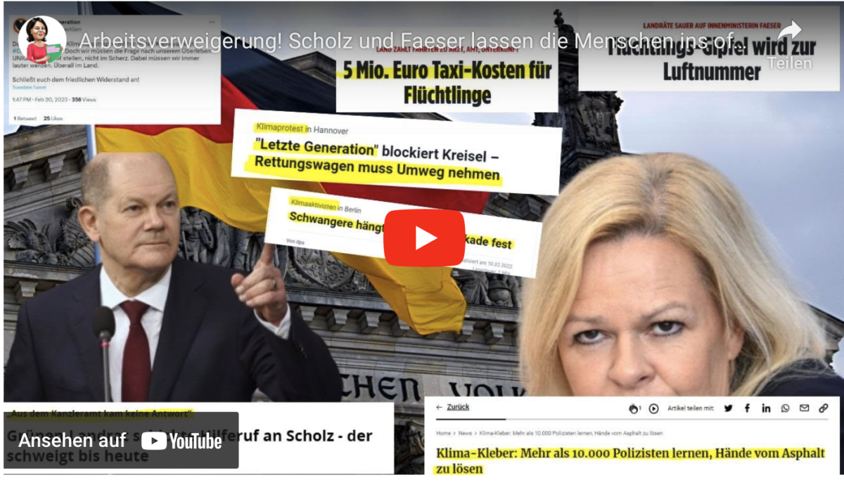 Arbeitsverweigerung! Scholz und Faeser lassen die Menschen ins offene Messer rennen!