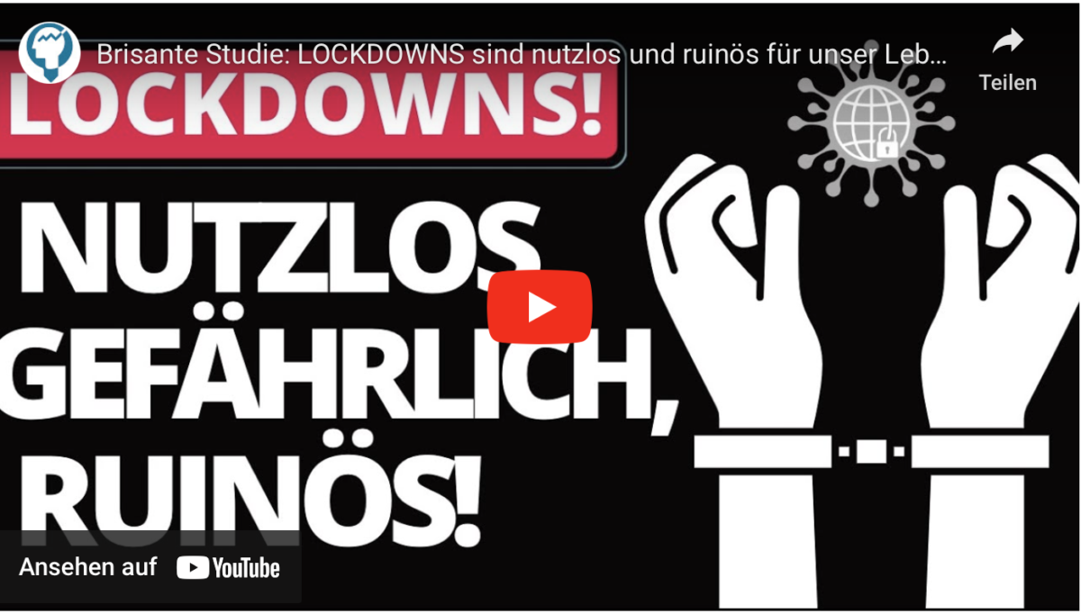 Brisante Studie: LOCKDOWNS sind nutzlos und ruinös für unser Leben!