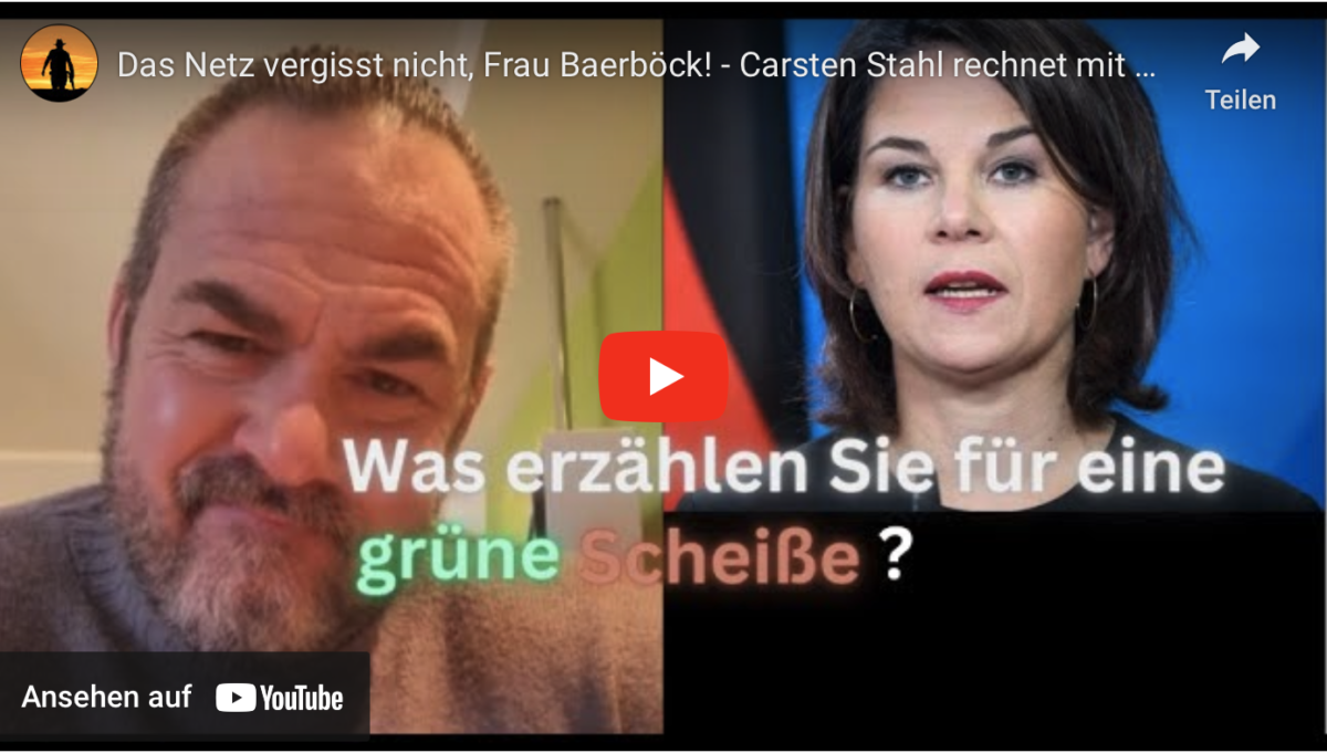 Das Netz vergisst nicht, Frau Baerböck! – Carsten Stahl rechnet mit der Trampolinspringerin ab!