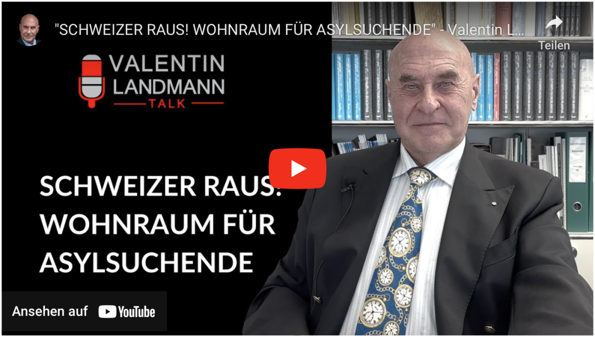 „SCHWEIZER RAUS! WOHNRAUM FÜR ASYLSUCHENDE“!