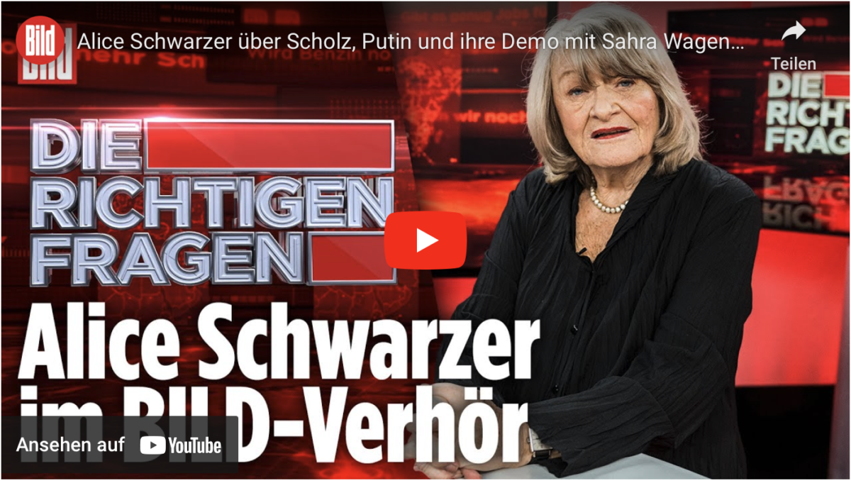 Alice Schwarzer über Scholz, Putin und ihre Demo mit Sahra Wagenknecht