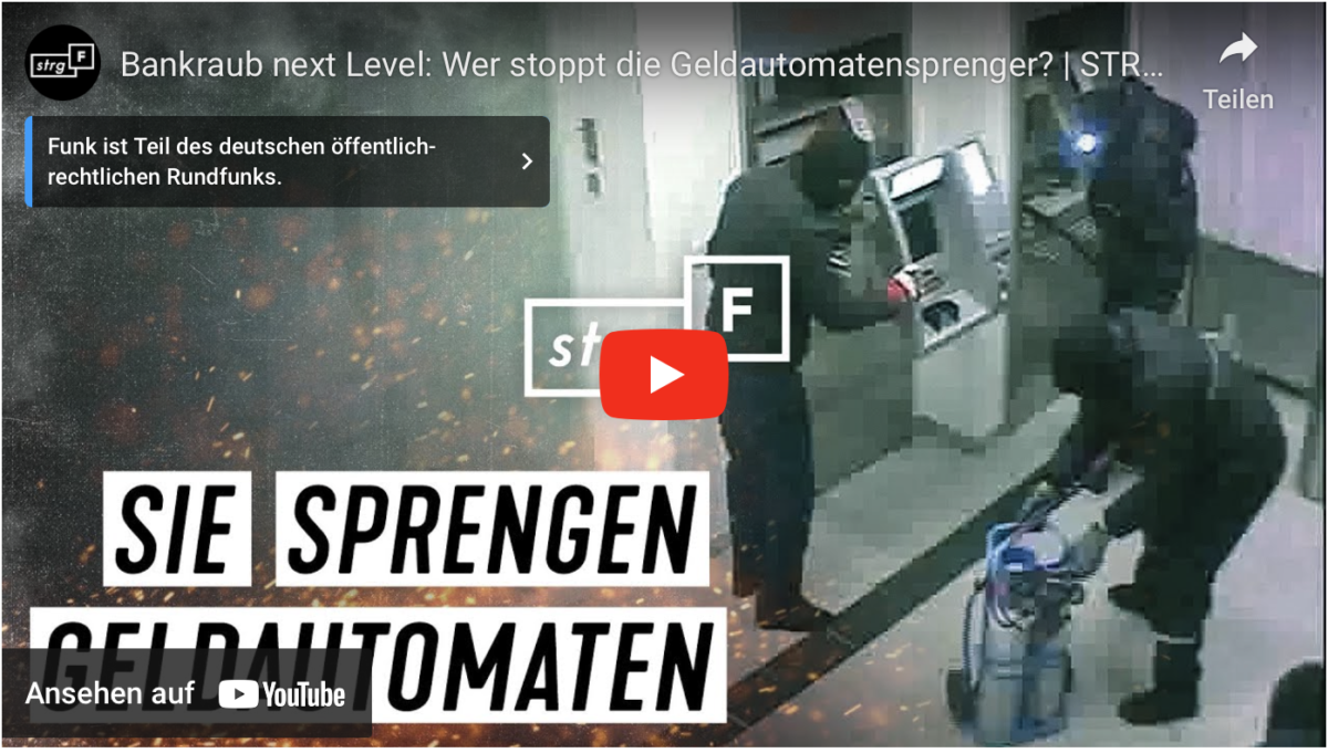 Bankraub next Level: Wer stoppt die Geldautomatensprenger?
