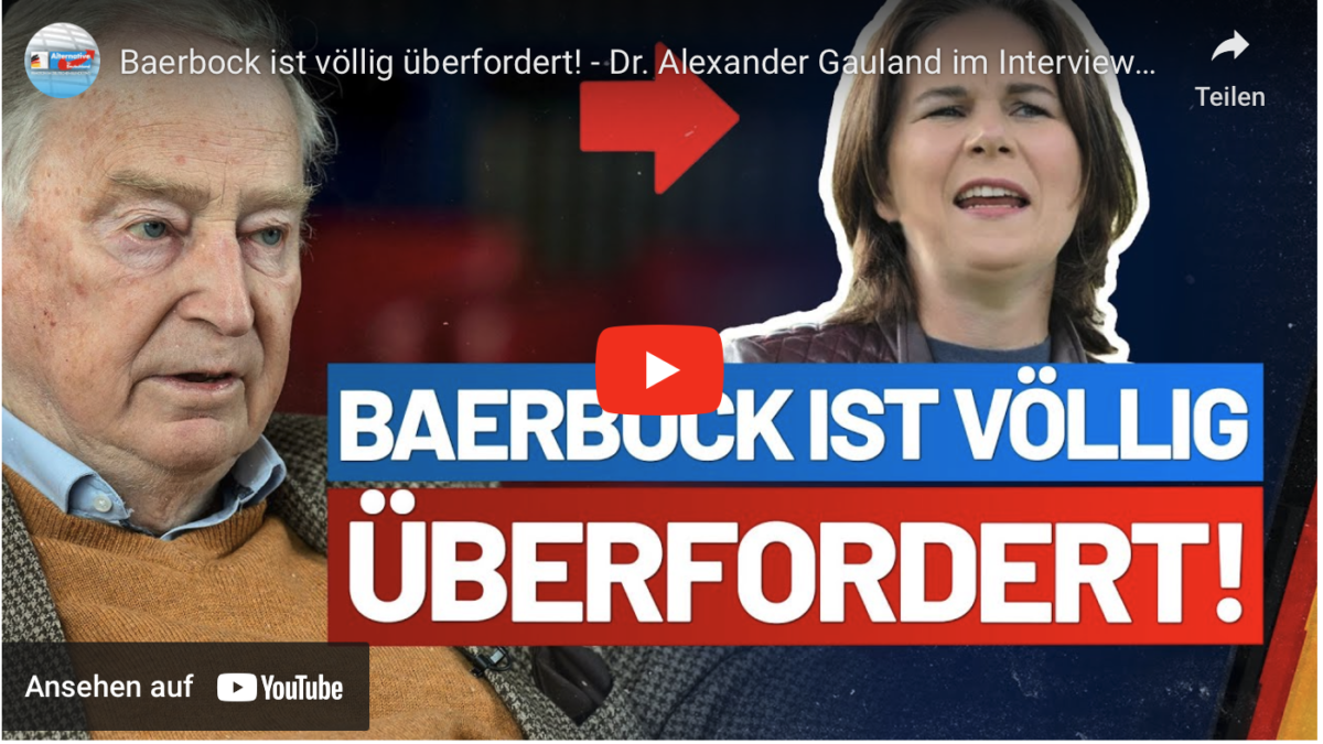 Baerbock ist völlig überfordert! – Dr. Alexander Gauland im Interview