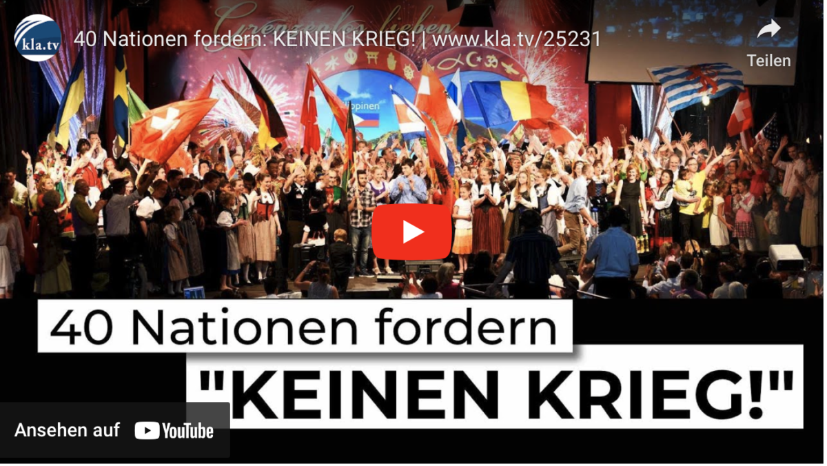 40 Nationen fordern: KEINEN KRIEG!