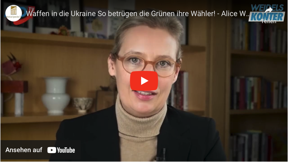 Waffen in die Ukraine So betrügen die Grünen ihre Wähler! – Alice Weidel