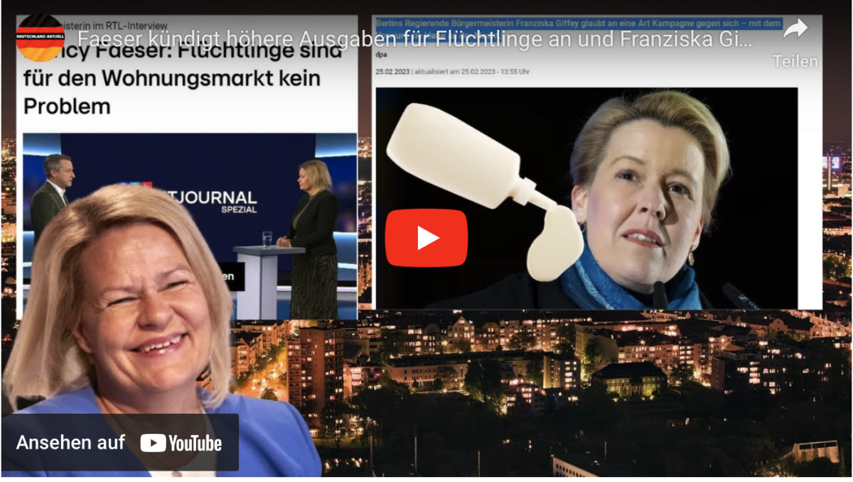 Faeser kündigt höhere Ausgaben für Flüchtlinge an und Franziska Giffey sieht Kampagne gegen sich!